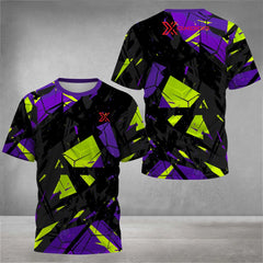 Fashion 3D Tie-Dye Print T Shirt For Men Summer Quick Dry Short Sleeve Outdoor Tennis Sports T-Shirt Casual Breathable Loose Top