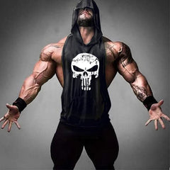 Bodybuilding Tank Tops Men Gym Fitness Cotton Hooded Vest Sleeveless Shirt Workout Hoodie Summer Casual Fashion Singlet Clothing