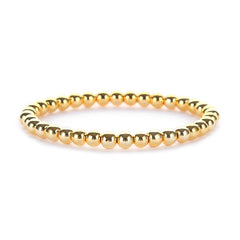 New Fashion Accessories Women' Gifts Simple Smooth Round Beads Black Ore Plated 14k Gold Elastic Hand Beads Multi-layer Bracelet