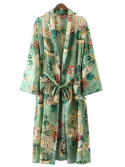 Bohemian Printed Bikini Cover-ups Green Tunic Long Kimono Cardigan Plus Size 2023 Women Beach Wear Swim Suit Cover Up A155