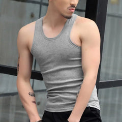 Men Vest O-neck Sleeveless Tank Tops Slim Fit Summer Vest Fitness Gym Workout Undershirt Bodybuilding Running Vest