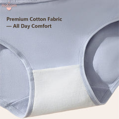 4 יחידות תחתוני כותנה לנשים מותן גבוה חלק נושם אנטיבקטריאלי רך נוח כיסוי מלא תחתונים