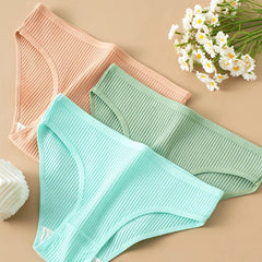 Sexy Damen-Unterwäsche, atmungsaktive Baumwoll-Slips, mittelhoher Bund, hüfthebende Wirkung, einfarbig, bequem