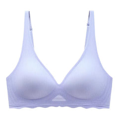 Cool Underwear for Women with Thin Cup Without Marks and Breathable Beauty Back Gathering One-piece Deep V Soft Support Bra