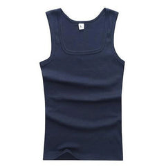 Cotton Men Sleeveless Tank Top Solid Color Gym Muscle Vest Undershirts O-neck Men's Clothing Tees Workout Vest Tops