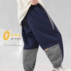 2024 New Boy Pants Korean High Street Fashion Trousers Color Block Thin Sports Pants Casual Children's Clothing Kids Sweatpants