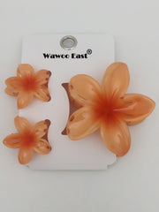 3 pcs/set Flower Claw Clip Women Summer Beach Cute Hawaiian 8CM*1+4CM*2PCS Preppy Stuff Female Hair Accessories For Summer