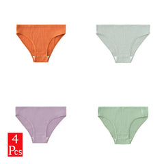 Sexy Damen-Unterwäsche, atmungsaktive Baumwoll-Slips, mittelhoher Bund, hüfthebende Wirkung, einfarbig, bequem