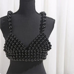 Sexy Accessories Women Bikini Pearl Chest chain Body Chain Jewelry Totally Hand-made Bra Fringed For Beach Nightclub Waist Chain