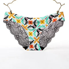 Women's Sexy Lace Panties Seamless Cotton Breathable Briefs Girls Transparent Underpants Plus Size Brand Underwear 1 Piece