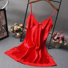 Bowknot Transparent Sexy Underwear Lace Tulle Hollow Suspender Nightdress