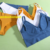 Dessous Damenunterwäsche Sexy Sport-Bralett Nahtloses BH-Set Hüftiger String Sport-Zweiteiler Damenbekleidung Shorts-Sets