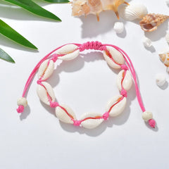 Bohemian Shell Charm Bracelets For Women Men Summer Sandy Beach Handmade String Rope Chains Bangle DIY Jewelry Accessories