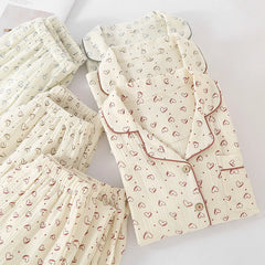 Women's Underwear Set Pure Cotton Summer Home Wear 3 Pieces Short Sleeve Sleepwear Women's Pajamas Female 2025 Lingerie