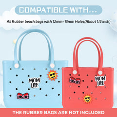 Rubber Beach Bag Accessories Charms - 3" Beach Charm Accessories for Rubber Beach Totes Perfect Tote Accessories for Summer
