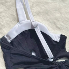 ביקיני מיקרו חוטיני שחור לבן טלאים לדחוף את בגדי הים לנשים 2025 בגד ים סקסי בגד ים נמוך מותן ברזילאי ביקיני סטים