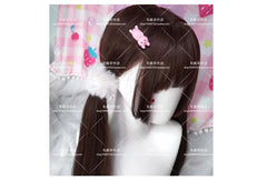 Anime-Accessoires, weißer Pelzhaarring, japanischer Lolita-Stil, doppelter Pferdeschwanz, Haarschmuck, Haarband, Kawaii-Accessoires