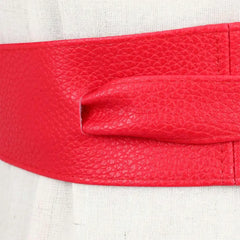 Dress Accessories for Female Soft Leather Dress Belt Elegant Bow Belt Ladies Girls Belt Wide Self Tie Wrap Around Waist Band