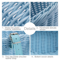 Fahrradkorb-Set für Kinder mit Klingel, Quaste und Aufklebern – Handgeflochtener Rattan-Fahrradkorb für den Lenker – Fahrradzubehör