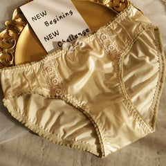 Satin Women's Underwear Mid-Waist Comfortable Butt Covering e Pants Youth Size Large Casual Home Clothes