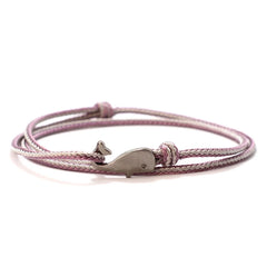 New Whale Bracelet For Men Bilayer Sliding Adjustable Summer Beach Surfer Nautical String Braslet Vacatio Leisure Accessories