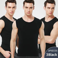 Four Seasons Slim Men's Pure Cotton Vest Simple Fashion Sports Vest Youth Fitness Training Play Sleeveless Round Neck T