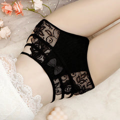 Women Underwear Floral Mesh Comfort Sheer Sexy Briefs Lace Color High Waist Panties Breathable Ultra-Thin See Through Lingerie