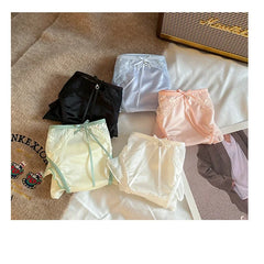 Women Ruffle Edge Sexy Lace Mesh Satin Transparent Underwear Thin Breathable High Elasticity Low Waist Seamless Panties Breifs