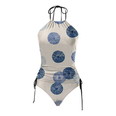 Summer Print Sexy Bikini Women'S Fashionable Lace Up Detachable Chest Pad Split Swimsuit Womens Swimming String Bikini Underwear