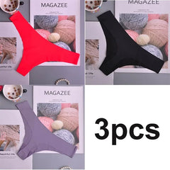 3er-Pack nahtlose Damen-Slips aus Eisseide, niedrig geschnitten, V-förmiger Bund, Baumwollzwickel, atmungsaktiv, schnelltrocknend, Sportunterwäsche