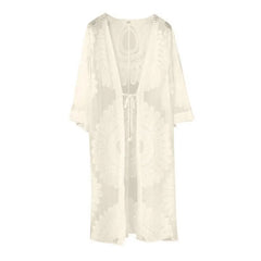 Einheitsgröße, sexy Schnür-Sommer-Strandkleid, einfarbig, Damen-Strandkleid mit Blumenstickerei, Damenbekleidung