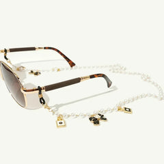 Brillenketten mit Schleife und Perlen in Schwarz-Weiß, Sonnenbrillen-Accessoire für Damen, Lanyards