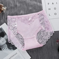 Women's Cotton Underwear Panties Sexy Lace Mid-Waist Hollow Female Briefs Hip Lift Underpants for Lady Lingerie Нижнее Белье