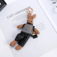 Stofftier-Anhänger für Kinder, Jungen-Taschenanhänger, Mädchen-Auto-Accessoires, Damen-Schlüsselanhänger mit Hasenmotiv im koreanischen Stil