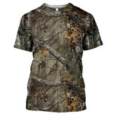Summer Men's Short Sleeve T-Shirt 3d Printed Field Terrain Pattern Short Sleeve Oversized Ghillie Clothing Field Hunting T-Shirt