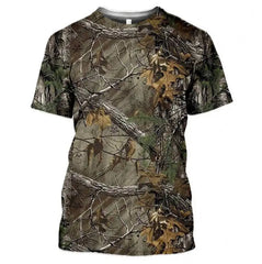 Summer Men's Short Sleeve T-Shirt 3d Printed Field Terrain Pattern Short Sleeve Oversized Ghillie Clothing Field Hunting T-Shirt