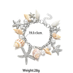 Bohemian Beach Style Bracelet For Women Starfish Shell Charm Bangle Girls Summer Fashion Jewelry Accessories