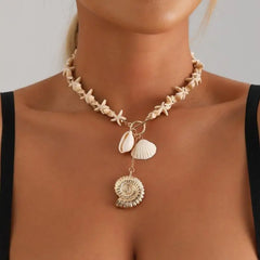 Stylish Beach Jewelry Handmade Marine Jewelry Seashells Necklace Women Marine Accessories Suitable for Party Daily