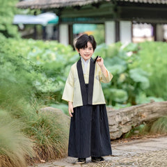 Traditionelles japanisches Kimono-Kostüm für Kinder, Samurai-Kleidung für Kinder, Kimono-Sets mit Strickjacke für Jungen, Bühnenkleidung für Kinder