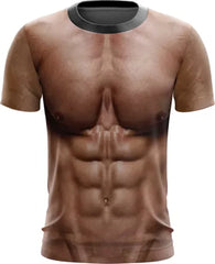 Funny Muscle Mens T Shirt Graphics Spoof 3D Printing T-shirt Personality Short-sleeve Round Neck Casual Shirt Men Cool Tees Tops