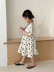 Trendy Children's Summer Clothing Boy's Casual Polka Dot T-shirt Set Girl's Sweet Dress Sibling Outfits Kid's Tee & Shorts Suit