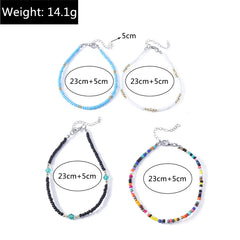 בוהמי צבעוני בעבודת יד חרוזים צמידי קרסול לנשים קיץ חוף קרסול צמיד רגל רגל שרשרת נשי בנות תכשיטי אבזרים