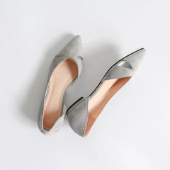 Women Flats Pink Black Pure Color Plus Small Size 35 Large 41 42 43 44 Suede Leather Pointed Toe Office Lady Flat Heel Shoes