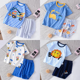 Baby Boys Sets Cool Casual Costume Tops Summer Clothing Pink Loose Tees+shorts Kids Short Sleeve Shorts Outfits Cartoon Tshirt