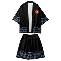 3 to 14 years kids kimono + shorts Japanese costume boys girls fashion kimono haori cardigan Jacket children beach wear cloak