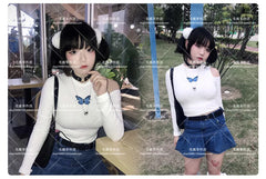 Anime-Accessoires, weißer Pelzhaarring, japanischer Lolita-Stil, doppelter Pferdeschwanz, Haarschmuck, Haarband, Kawaii-Accessoires