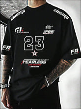 New letter casual pattern T-shirt short sleeved sports T-shirt unisex casual fashion clothing summer men's racing T-shirt