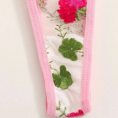 Sexy G-string Thong Sleepwear Lingerie Set For Women Plus Size Lingerie Flower Lace Underwear Sexy Plus Size Lingerie Sets