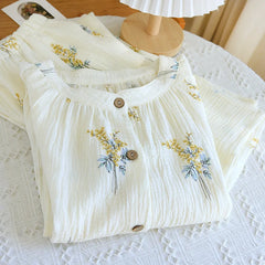 Women's Pajamas Underwear Set Nighty For Women Homewear Autumn Long Sleeve Sleepwear Cotton Two-Piece Ladies Nightie