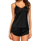 Sexy Lingerie For Women Lace V-neck Solid Color Shorts Set Sleepwear Lingerie Babydoll Pajamas Sets Underwear Nightwear